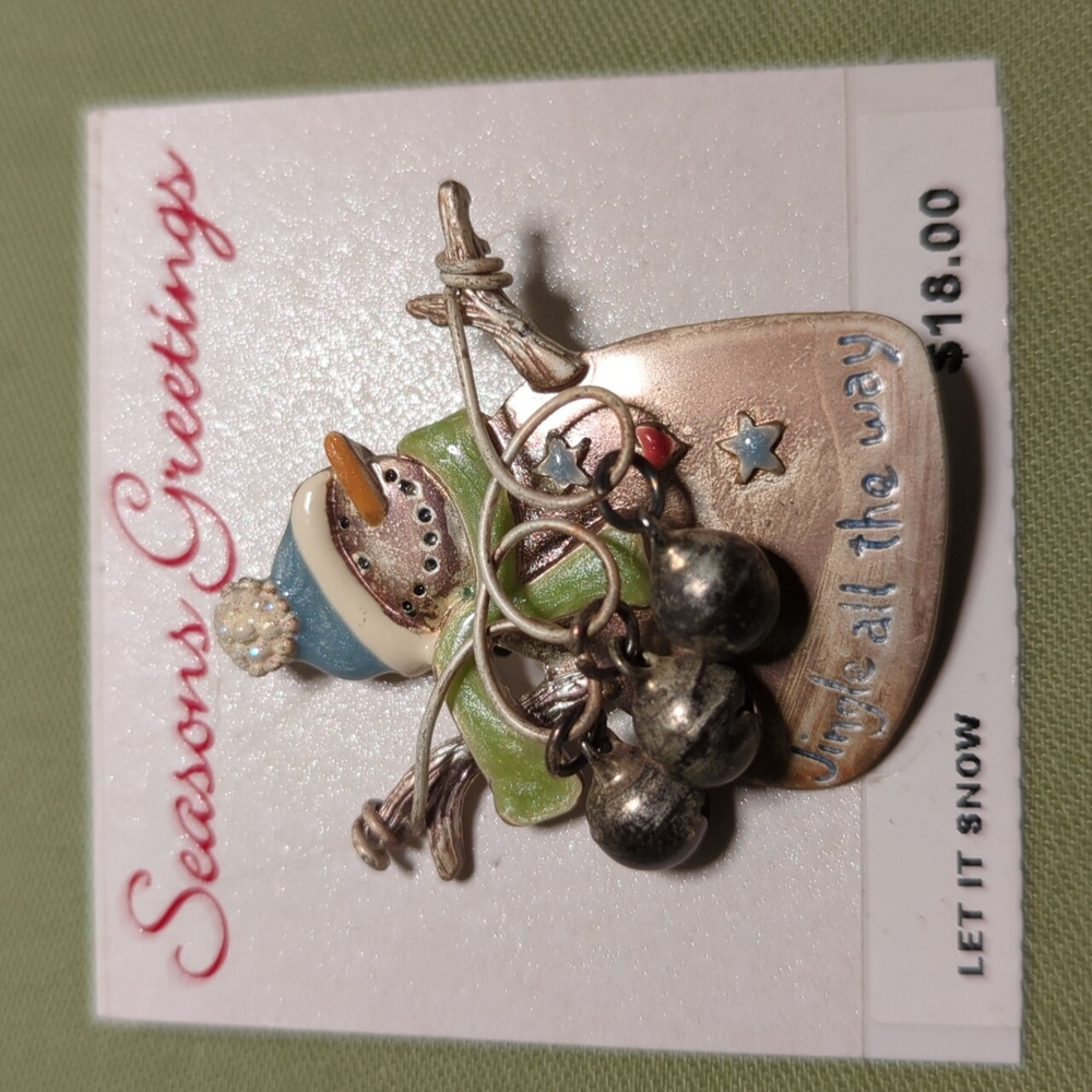 Snowman brooch